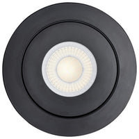 6 Inch Round LED Gimbaled Downlight - 15W - 1400 Lumens - 120V - Color Temperature Selectable 27K/30K/35K/40K/50K - Black Finish - No Recess Can Required