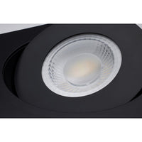 6 Inch Square LED Gimbaled Downlight - 15W - 1400 Lumens - 120V - Color Temperature Selectable 27K/30K/35K/40K/50K - Black Finish - No Recess Can Required