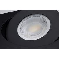 6 Inch Square LED Gimbaled Downlight - 15W - 1400 Lumens - 120V - Color Temperature Selectable 27K/30K/35K/40K/50K - Black Finish - No Recess Can Required