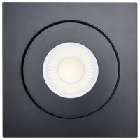 6 Inch Square LED Gimbaled Downlight - 15W - 1400 Lumens - 120V - Color Temperature Selectable 27K/30K/35K/40K/50K - Black Finish - No Recess Can Required