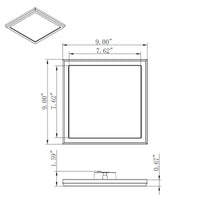 LED Blink Light - 13W - 120V - 9 Inch - Square - Color Selectable 27K/30K/35K/40K/50K - Dimmable - Bronze Finish