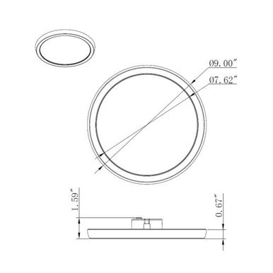 LED Blink Light - 13W - 120V - 9 Inch - Round - Color Selectable 27K/30K/35K/40K/50K - Dimmable - Bronze Finish