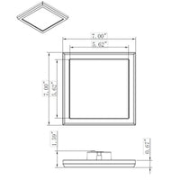 LED Blink Light - 11W - 120V - 7 Inch - Square - Color Selectable 27K/30K/35K/40K/50K - Dimmable - Bronze Finish