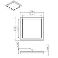 LED Blink Light - 11W - 120V - 7 Inch - Square - Color Selectable 27K/30K/35K/40K/50K - Dimmable - White Finish