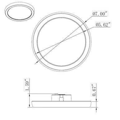 LED Blink Light - 11W - 120V - 7 Inch - Round - Color Selectable 27K/30K/35K/40K/50K - Dimmable - Brushed Nickel Finish