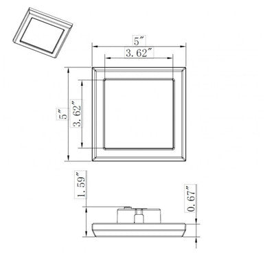 LED Blink Light - 9W - 120V - 5 Inch - Square - Color Selectable 27K/30K/35K/40K/50K - Dimmable - Bronze Finish