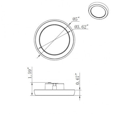 LED Blink Light - 9W - 120V - 5 Inch - Round - Color Selectable 27K/30K/35K/40K/50K - Dimmable - Brushed Nickel Finish