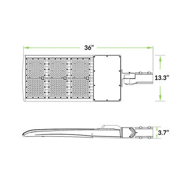 LED Parking Lot Area Light - 450W - 5000K Daylight - 60750 Max Lumens - 120-277V - Yoke Mount