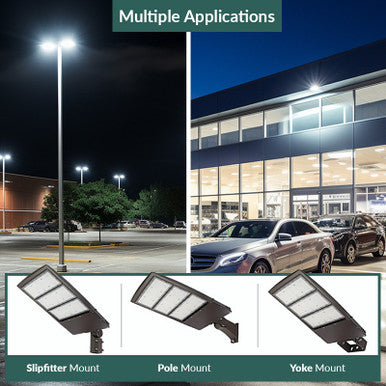 LED Parking Lot Area Light - 450W - 5000K Daylight - 60750 Max Lumens - 120-277V - Yoke Mount