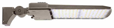 LED Parking Lot Area Light with Photocell - Watt Selectable - 300W/240W/180W/120W - Color Selectable 30K/40K/50K - 45000 Max Lumens - 480V - Wall Mount - Bronze Finish