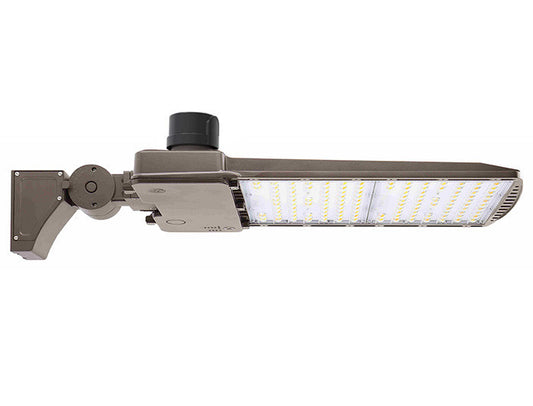 LED Parking Lot Area Light with Photocell - Watt Selectable - 300W/24W/180W/120W - Color Selectable 30K/40K/50K - 45000 Max Lumens - 480V - Wall Mount - Bronze Finish