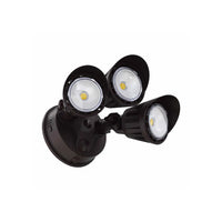 3-Head LED Security Light - 30 Watt - 2800 Max Lumens - 120V - Color Selectable 30K/40K/50K - Bronze