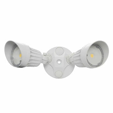 2-Head LED Security Light - 20 Watt - 1900 Max Lumens - 120V - Color Selectable 30K/40K/50K - White
