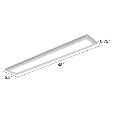 Blink Linear 5.5 in. x 48 in. LED Surface Mounted Ceiling Light - 42 Watt - 3100 Lumens - Color Temperature Selectable 27K/30K/35K/40K/50K - 120-277V - Dimmable - Black Finish