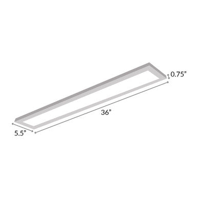 Blink Linear 5.5 in. x 36 in. LED Surface Mounted Ceiling Light - 32 Watt - 2400 Lumens - Color Temperature Selectable 27K/30K/35K/40K/50K - 120-277V - Dimmable - White Finish