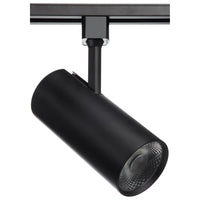 Commercial Style LED Track Head Only  - Black Finish - 24 Degree Beam - 2000 Lumens - 3000K Soft White - 30 Watt - Dimmable - 3 Contact Halo Style
