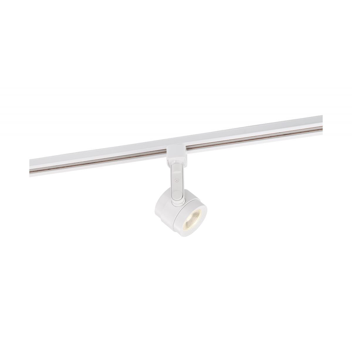 Piston Style LED Track Head Only  - White Finish - 36 Degree Beam - 1020 Lumens - 3000K Soft White - 12 Watt - Dimmable - 3 Contact Halo Style