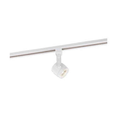 Piston Style LED Track Head Only  - White Finish - 24 Degree Beam - 1020 Lumens - 3000K Soft White - 12 Watt - Dimmable - 3 Contact Halo Style