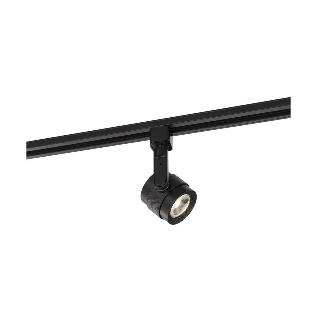 Piston Style LED Track Head Only  - Black Finish - 36 Degree Beam - 1020 Lumens - 3000K Soft White - 12 Watt - Dimmable - 3 Contact Halo Style