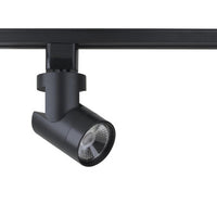 Barrel Style LED Track Head Only  - Black Finish - 24 Degree Beam - 1020 Lumens - 3000K Soft White - 12 Watt - Dimmable - 3 Contact Halo Style