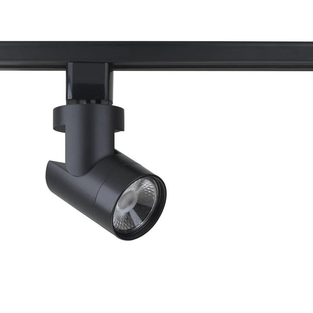 Barrel Style LED Track Head Only  - Black Finish - 36 Degree Beam - 1020 Lumens - 3000K Soft White - 12 Watt - Dimmable - 3 Contact Halo Style
