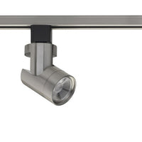 Barrel Style LED Track Head Only  - Brushed Nickel - 24 Degree Beam - 1020 Lumens - 3000K Soft White - 12 Watt - Dimmable - 3 Contact Halo Style