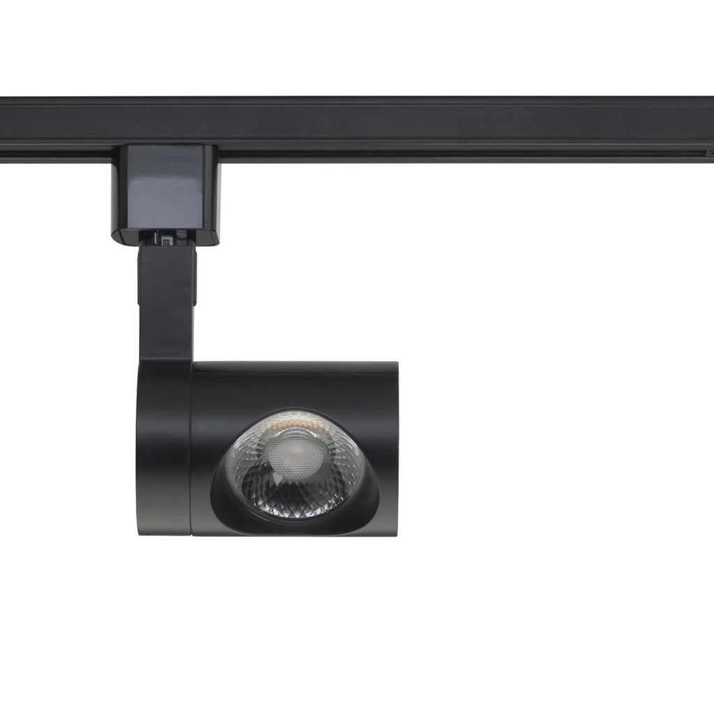 Pipe Style LED Track Head Only  - Black Finish - 24 Degree Beam - 1020 Lumens - 3000K Soft White - 12 Watt - Dimmable - 3 Contact Halo Style