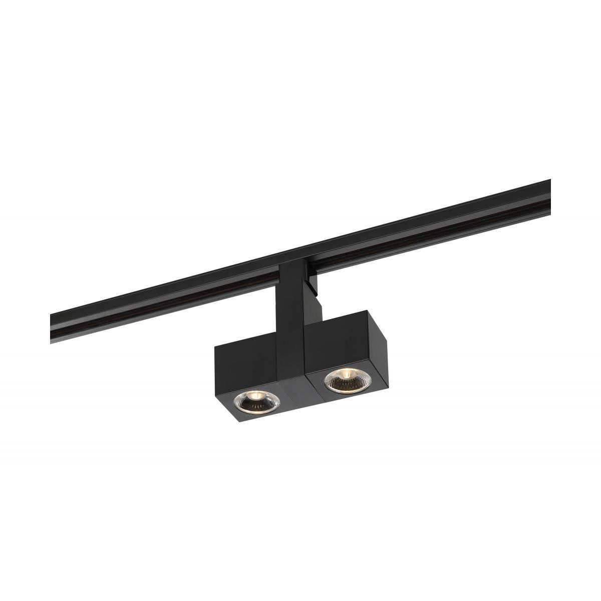 Dual Square Style LED Track Head Only  - Black Finish - 36 Degree Beam - 2040 Lumens - 3000K Soft White - 24 Watt - Dimmable - 3 Contact Halo Style