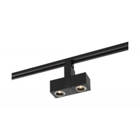 Dual Square Style LED Track Head Only  - Black Finish - 36 Degree Beam - 2040 Lumens - 3000K Soft White - 24 Watt - Dimmable - 3 Contact Halo Style