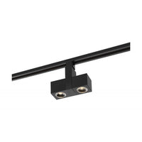 Dual Square Style LED Track Head Only  - Black Finish - 36 Degree Beam - 2040 Lumens - 3000K Soft White - 24 Watt - Dimmable - 3 Contact Halo Style