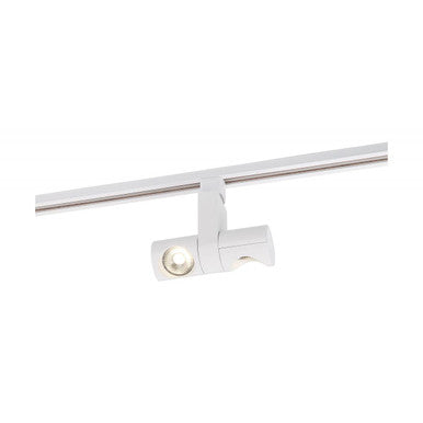 Dual Pipe Style LED Track Head Only  - White Finish - 24 Degree Beam - 2040 Lumens - 3000K Soft White - 24 Watt - Dimmable - 3 Contact Halo Style