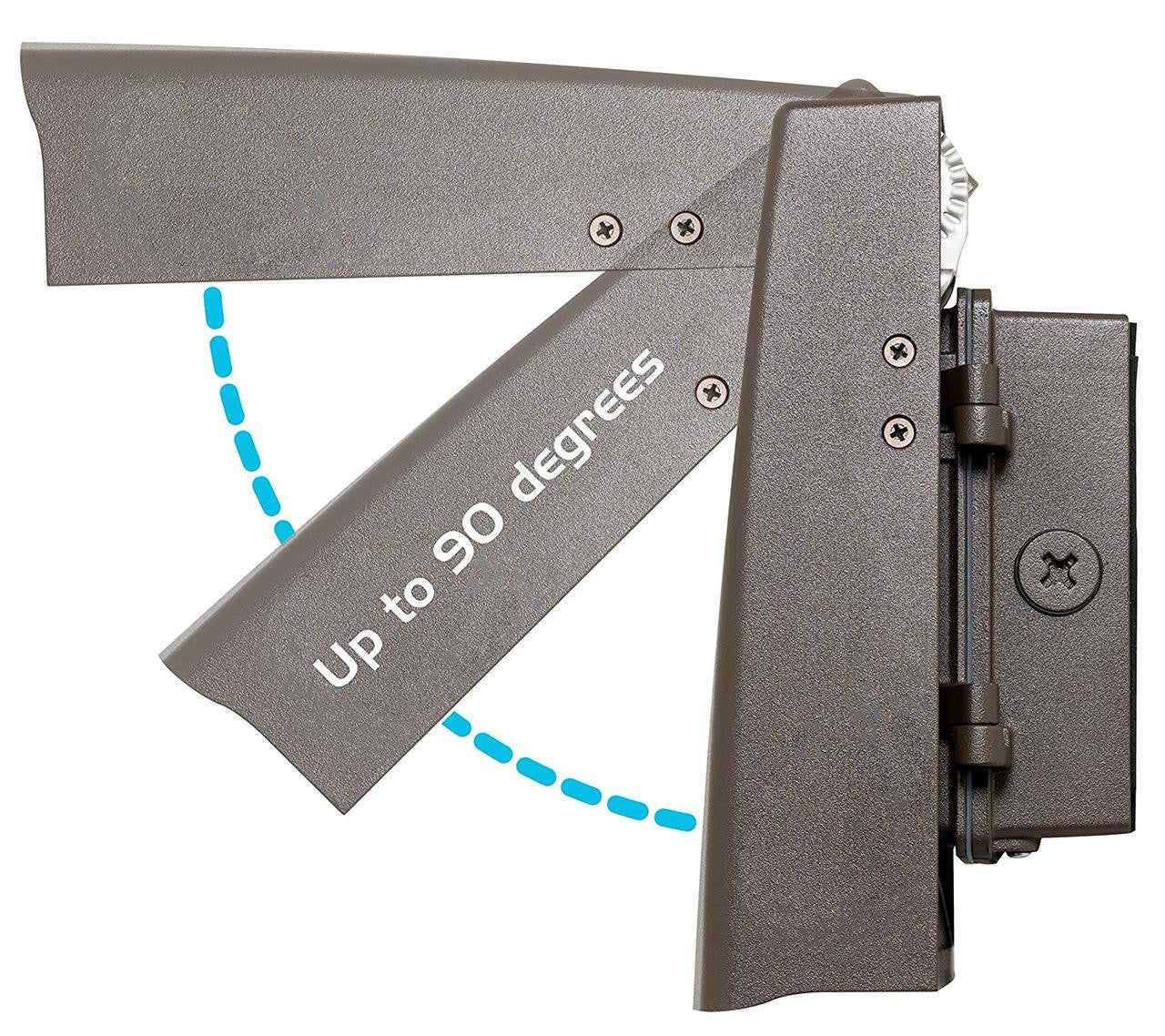 LED Adjustable Cutoff Wall Pack - Watt Selectable 120/100/80/50W - Max 15000 Lumens - Color Selectable 30K/40K/50K/57K - 120-277V - Bronze Finish