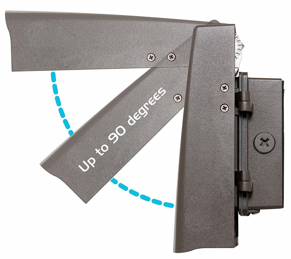 LED Adjustable Cutoff Wall Pack - Watt Selectable 120/100/80/50W - Max 15000 Lumens - Color Selectable 30K/40K/50K/57K - 120-277V - Bronze Finish