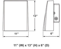 LED Adjustable Cutoff Wall Pack - Watt Selectable 120/100/80/50W - Max 15000 Lumens - Color Selectable 30K/40K/50K/57K - 120-277V - Bronze Finish