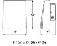 LED Adjustable Cutoff Wall Pack - Watt Selectable 120/100/80/50W - Max 15000 Lumens - Color Selectable 30K/40K/50K/57K - 120-277V - Bronze Finish