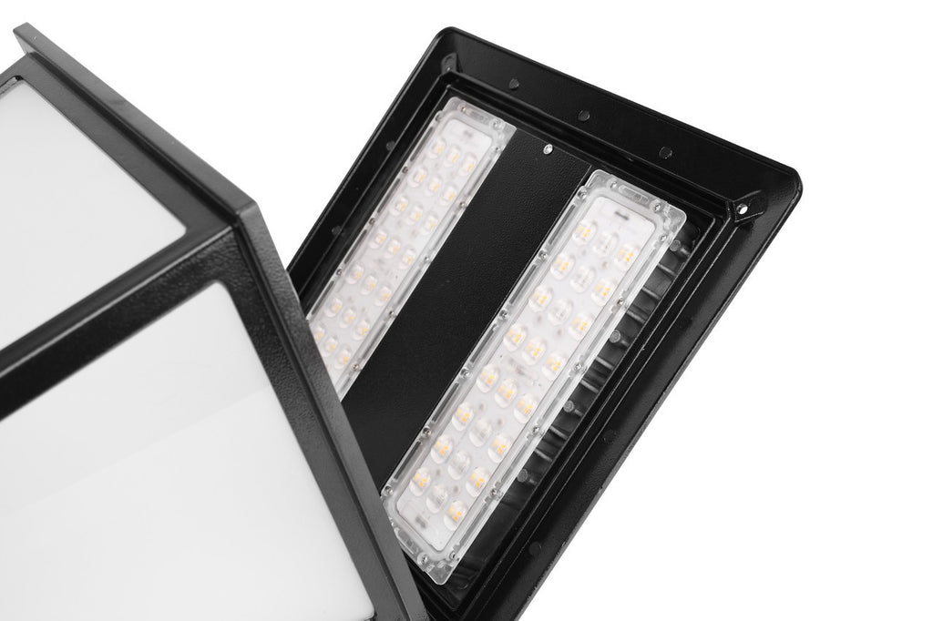 LED Decorative Post Light with Photocell - 60 Watt - 7200 Lumens - Color Selectable 30K/40K/50K - 120-277V - Black - Fits Up to 3 Inch Pole Top