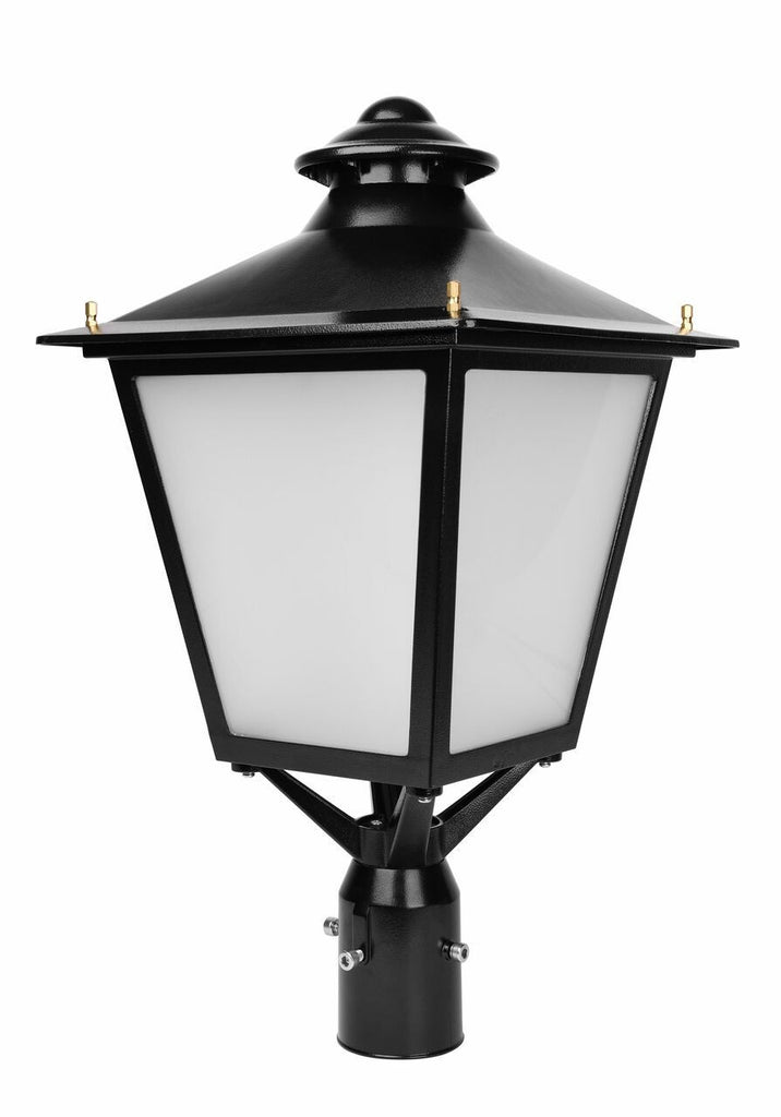 LED Decorative Post Light - 30 Watt - 3600 Lumens - Color Selectable 30K/40K/50K - 120-277V - Black - Fits Up to 3 Inch Pole Top