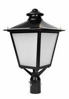 LED Decorative Post Light - 30 Watt - 3600 Lumens - Color Selectable 30K/40K/50K - 120-277V - Black - Fits Up to 3 Inch Pole Top