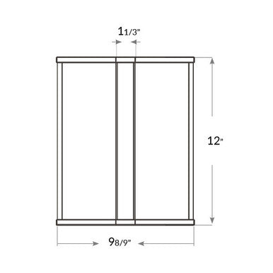 LED Commercial Wall Sconce - 12in.X10in. - Multi Watt Max 20/15/12W - Max Lumens 1700 - Color Selectable 30K/35K/40K - Wall Mount - 120-277V - White Finish - With Emergency Battery Back-Up