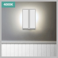 LED Commercial Wall Sconce - 12in.X10in. - Multi Watt Max 20/15/10W - Max Lumens 1700 - Color Selectable 30K/35K/40K - Wall Mount - 120-277V - White Finish
