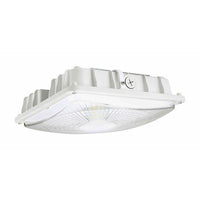 60 Watt LED Square Garage Canopy Light - Ceiling or Conduit Mount - 8000 Lumens - 5000K Daylight - 120-277V- White