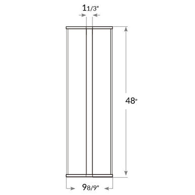 LED Commercial Wall Sconce - 48in.X10in. - Multi Watt Max 40/30/20W - Max Lumens 3400 - Color Selectable 30K/35K/40K - Wall or Suspension Mount - 120-277V - White Finish