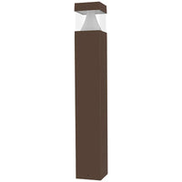 LED Square Bollard Light with Cone Reflector and Flat Head- Watt Selectable 12/16/22W - Color Selectable 30K/40K/50K - Bronze Finish