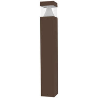 LED Square Bollard Light with Cone Reflector and Flat Head- Watt Selectable 12/16/22W - Color Selectable 30K/40K/50K - Bronze Finish