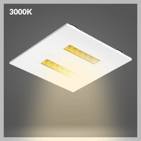 2X4 LED Drop In T-Bar Light - With Emergency Battery Backup - 60W - 120-277V -  Color Temperature Selectable 30K/35K/40K/50K - Louvered Lens - Dimmable - White Finish
