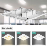 2X4 LED Drop In T-Bar Light - 60W - 120-277V -  Color Temperature Selectable 30K/35K/40K/50K - Louvered Lens - Dimmable - White Finish