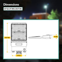 LED Outdoor Flood Light - Selectable 200/250/300 Watt - Arm Mount - 31800-41500 Lumens - Color Selectable 30K/40K/50K - 120-277V - Bronze Finish