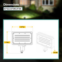 LED Outdoor Flood Light - 51 Watt - Trunnion Mount - 7000 Lumens - Color Selectable 35K/40/50K - 120-277V - Bronze Finish