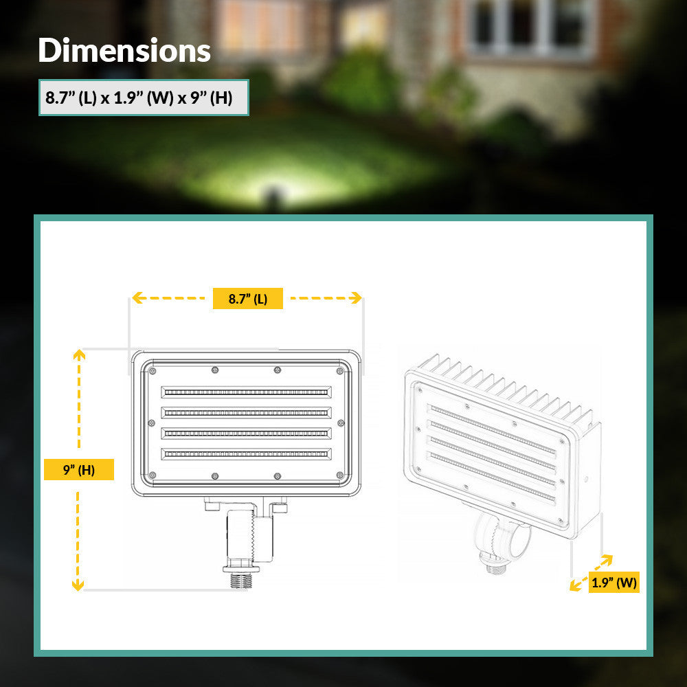 LED Outdoor Flood Light - 31 - Trunnion Mount - 4000 Lumens - Color Selectable 35K/40/50K - 120-277V - Bronze Finish