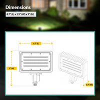 LED Outdoor Flood Light - 51 Watt - Knuckle Mount - 7000 Lumens - Color Selectable 35K/40/50K - 120-277V - Bronze Finish